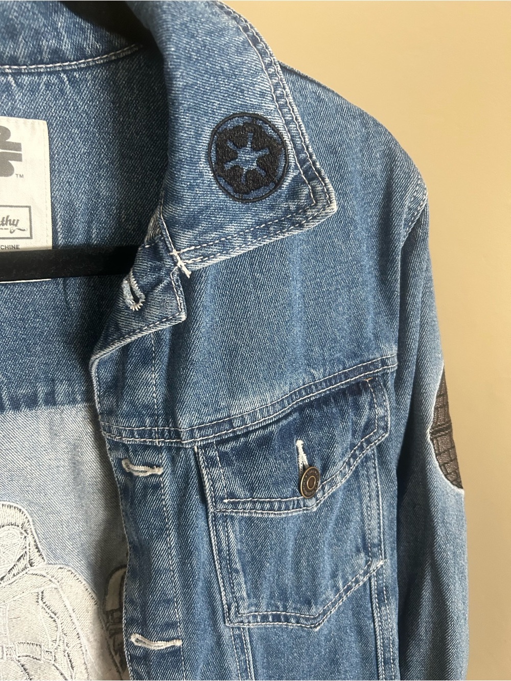 Star Wars Blue Denim Jacket with Black & White Character Graphics - Picture 5 of 10